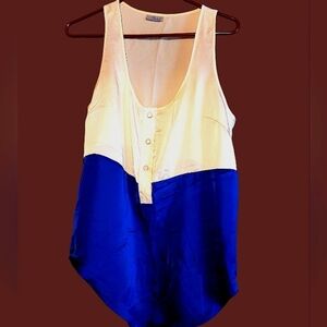 Abbeline Blue and White Sleeveless Women's Top